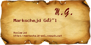 Markschejd Gál névjegykártya